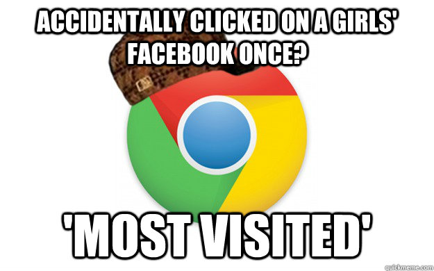 accidentally clicked on a girls' facebook once? 'most visited'  