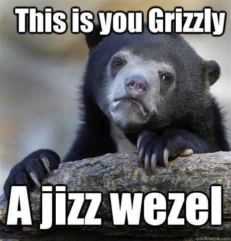  This is you Grizzly A jizz wezel  Confession Bear