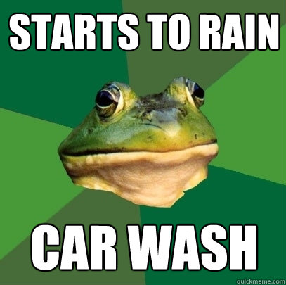 starts to rain car wash - starts to rain car wash  Foul Bachelor Frog