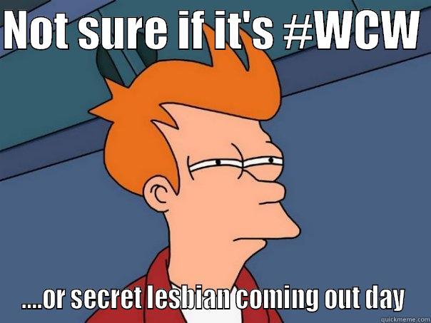 NOT SURE IF IT'S #WCW  ....OR SECRET LESBIAN COMING OUT DAY Futurama Fry