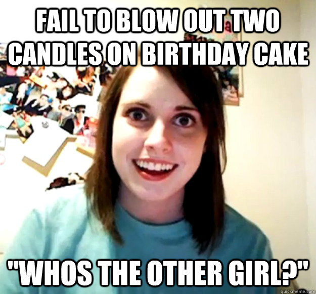 Fail to blow out two candles on birthday cake 