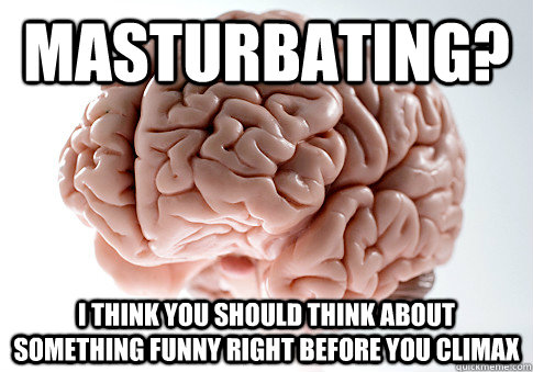 masturbating? I think you should think about something funny right before you climax  Scumbag Brain