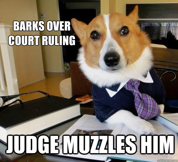 Barks over court ruling Judge muzzles him  Lawyer Dog