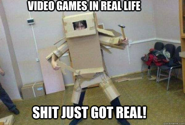 Video games in real life Shit just got real! - Video games in real life Shit just got real!  Box man