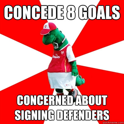 Concede 8 goals Concerned about signing defenders  GUNNERSAURUS