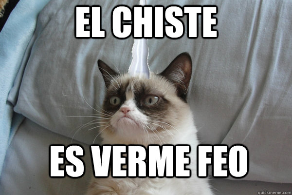 el chiste es verme feo  Grumpy cat unicorn horn