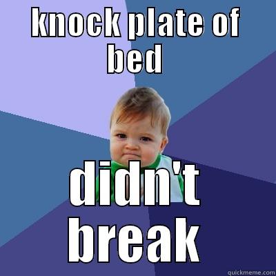 KNOCK PLATE OF BED DIDN'T BREAK Success Kid