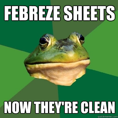 febreze sheets now they're clean - febreze sheets now they're clean  Foul Bachelor Frog