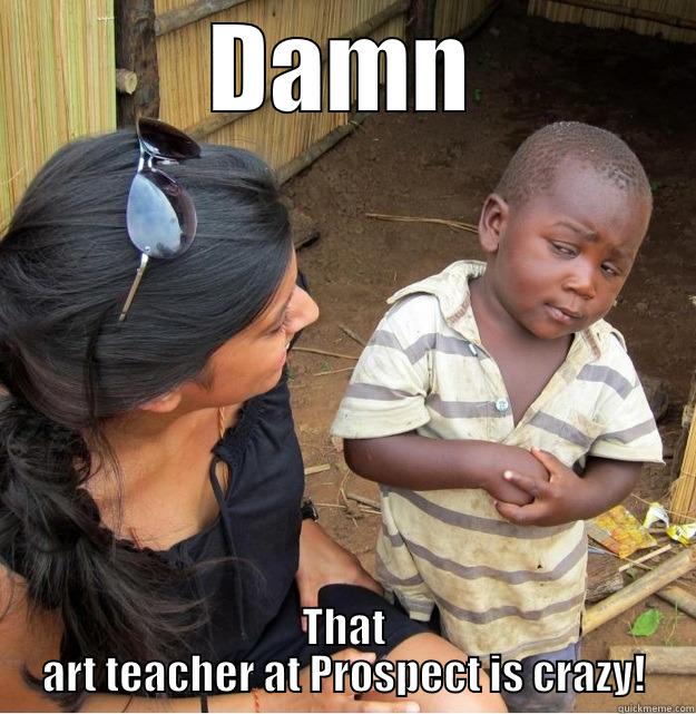 DAMN THAT ART TEACHER AT PROSPECT IS CRAZY! Skeptical Third World Kid