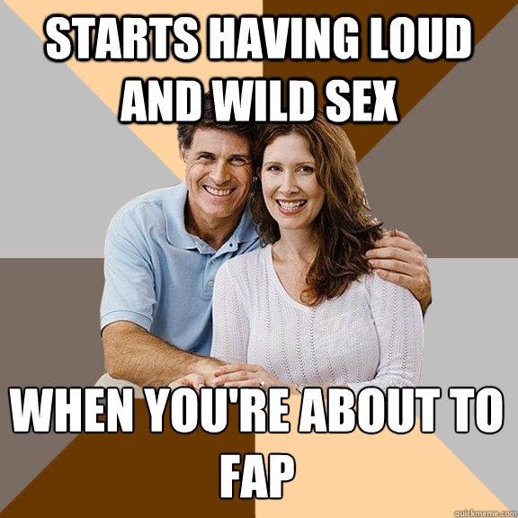 Starts having loud and wild sex when you're about to fap  Scumbag Parents