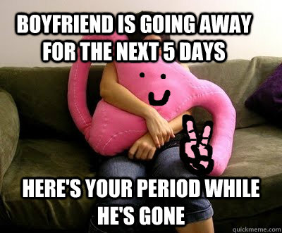 Boyfriend is going away for the next 5 days Here's your period while he's gone  Good Gal Uterus