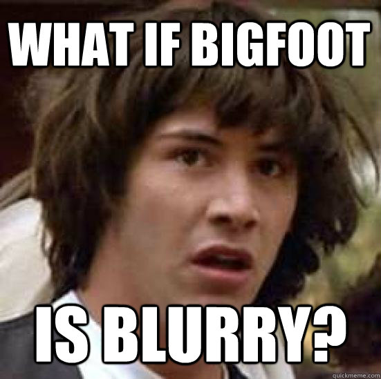 what if bigfoot is blurry? - what if bigfoot is blurry?  conspiracy keanu