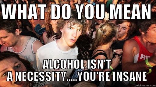 WHAT DO YOU MEAN  ALCOHOL ISN'T A NECESSITY.....YOU'RE INSANE Sudden Clarity Clarence