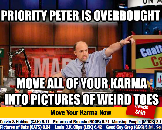 priority peter is overbought move all of your karma into pictures of weird toes  Mad Karma with Jim Cramer