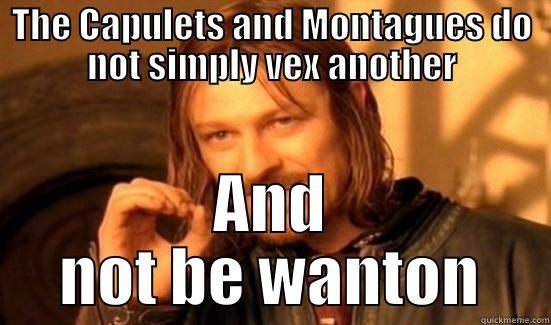 THE CAPULETS AND MONTAGUES DO NOT SIMPLY VEX ANOTHER AND NOT BE WANTON Boromir