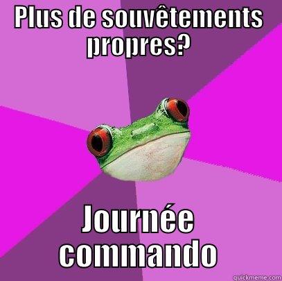 PLUS DE SOUVÊTEMENTS PROPRES? JOURNÉE COMMANDO Foul Bachelorette Frog