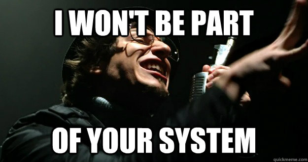 I won't be part of your system - I won't be part of your system  Part of Your System