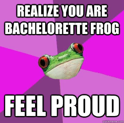 realize you are bachelorette frog feel proud - realize you are bachelorette frog feel proud  Foul Bachelorette Frog