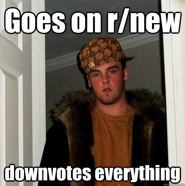 Goes on r/new downvotes everything  Scumbag Steve