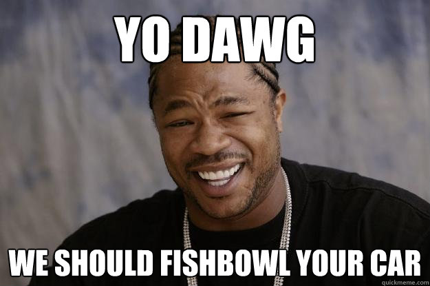 yo dawg we should fishbowl your car - yo dawg we should fishbowl your car  Xzibit meme 2