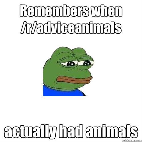 Remembers when /r/adviceanimals actually had animals  Sad Frog