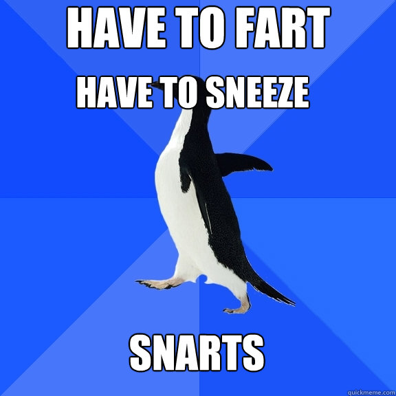 have to fart have to sneeze snarts  - have to fart have to sneeze snarts   Socially Awkward Penguin