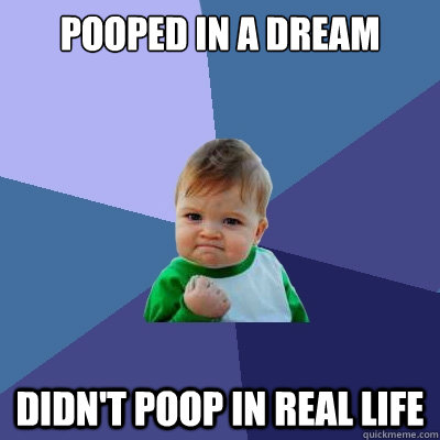 pooped in a dream Didn't Poop in real life  Success Kid