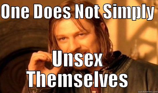 ONE DOES NOT SIMPLY  UNSEX THEMSELVES Boromir