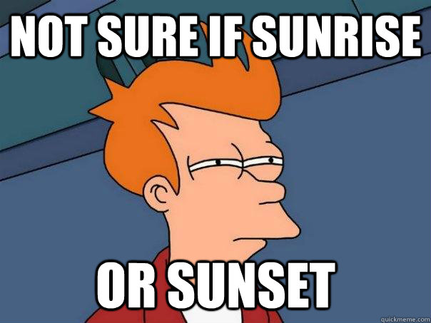 Not sure if sunrise or sunset - Not sure if sunrise or sunset  Futurama Fry