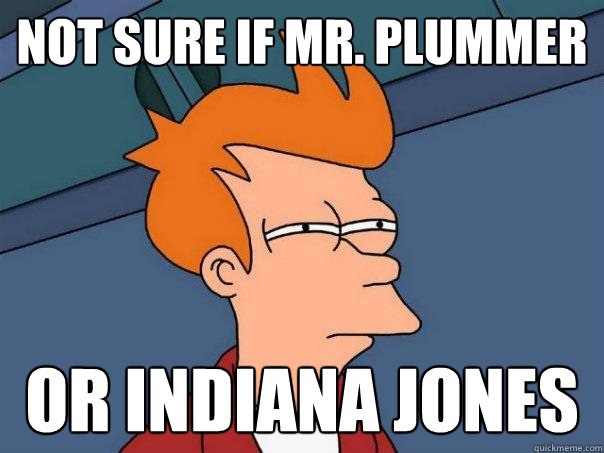 Not sure if Mr. Plummer Or Indiana Jones  Futurama Fry