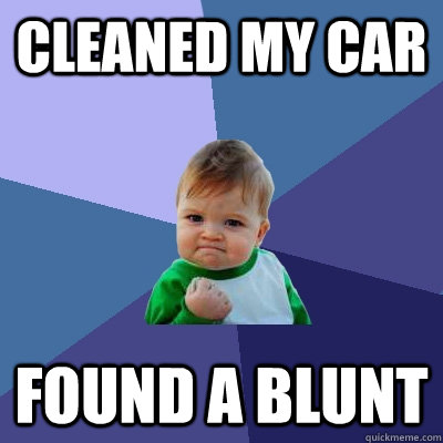 Cleaned my car Found a blunt  Success Kid