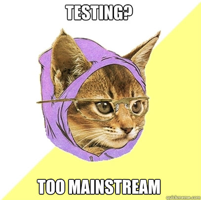 testing? too mainstream  Hipster Kitty