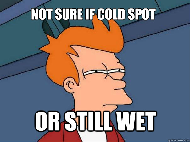 not sure if cold spot or still wet  Futurama Fry