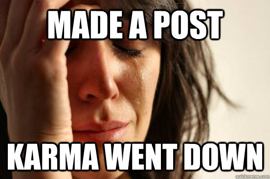 Made a post Karma went down  First World Problems