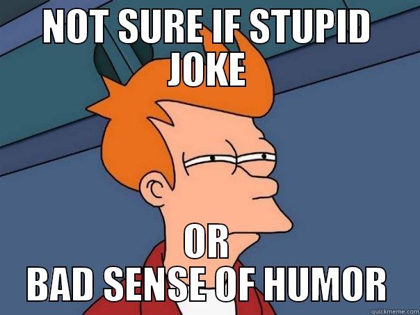 NOT SURE IF STUPID JOKE OR BAD SENSE OF HUMOR Futurama Fry