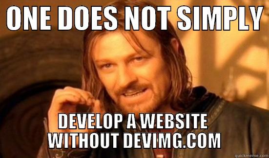  ONE DOES NOT SIMPLY  DEVELOP A WEBSITE       WITHOUT DEVIMG.COM      Boromir