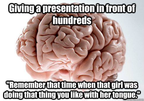 Giving a presentation in front of hundreds 