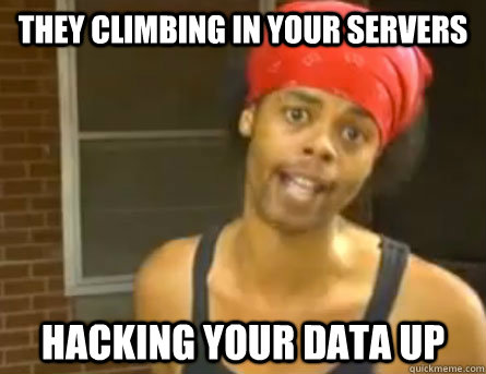 THEY CLIMBING IN YOUR SERVERS HACKING YOUR DATA UP  Antoine Dodson