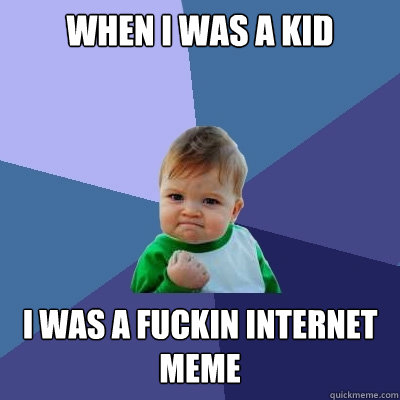 When I was a kid I was a fuckin internet meme - When I was a kid I was a fuckin internet meme  Success Kid