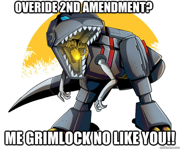 overide 2nd amendment? Me grimlock no like you!! - overide 2nd amendment? Me grimlock no like you!!  Grimlock No like You