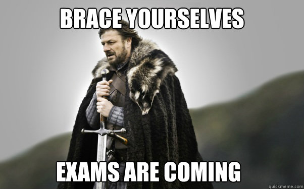 BRACE YOURSELVES EXAMS ARE COMING  Ned Stark