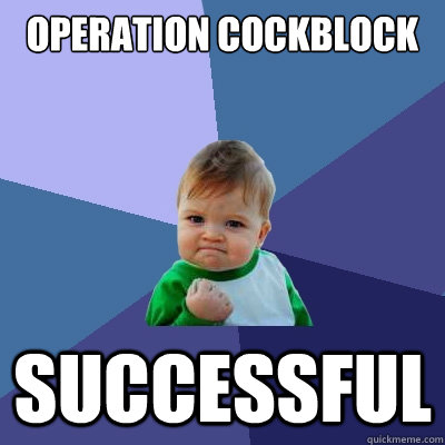 Operation Cockblock successful  Success Kid