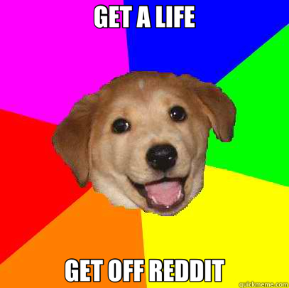 GET A LIFE GET OFF REDDIT  Advice Dog