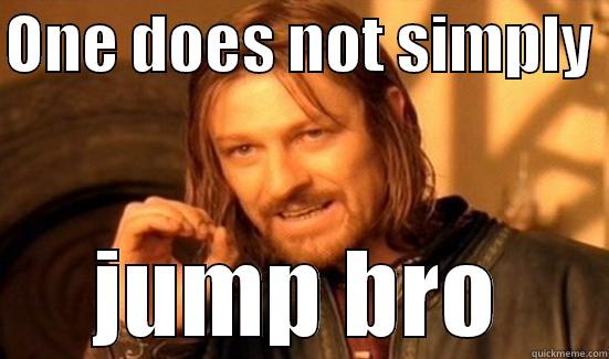 ONE DOES NOT SIMPLY  JUMP BRO Boromir