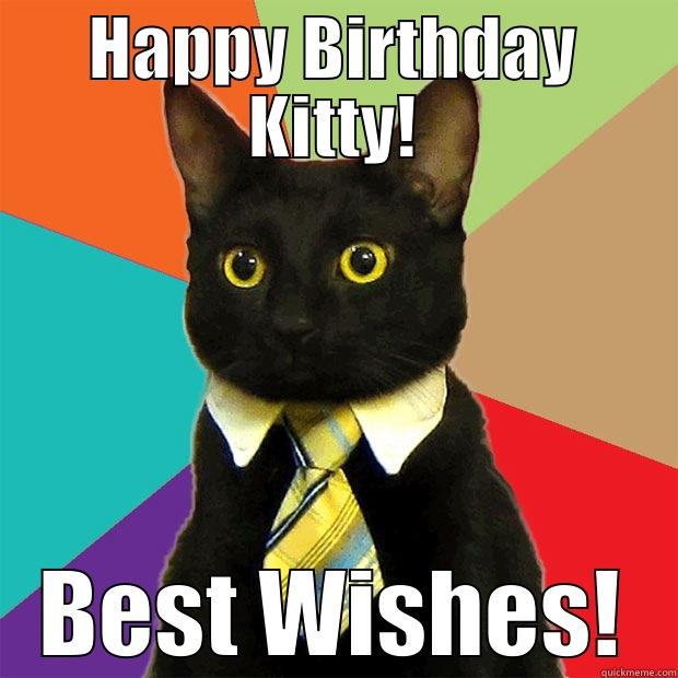 HAPPY BIRTHDAY KITTY! BEST WISHES! Business Cat