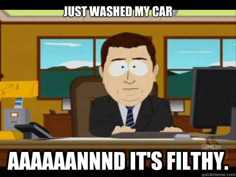 Just washed my car Aaaaaannnd it's filthy. - Just washed my car Aaaaaannnd it's filthy.  Aaand its gone