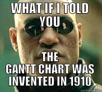 WHAT IF I TOLD YOU THE GANTT CHART WAS INVENTED IN 1910 Matrix Morpheus