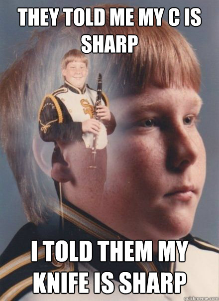 They told me my c is sharp i told them my knife is sharp  PTSD Clarinet kid