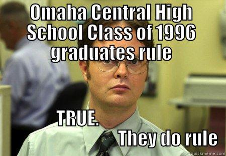 Dwight from the Office on Omaha Central High School Class of 1996 graduates  - OMAHA CENTRAL HIGH SCHOOL CLASS OF 1996 GRADUATES RULE TRUE.                                                     THEY DO RULE  Schrute