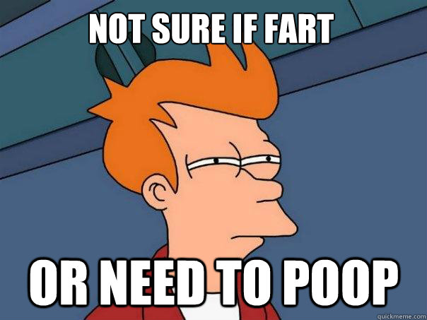 Not sure if fart Or need to poop  Futurama Fry